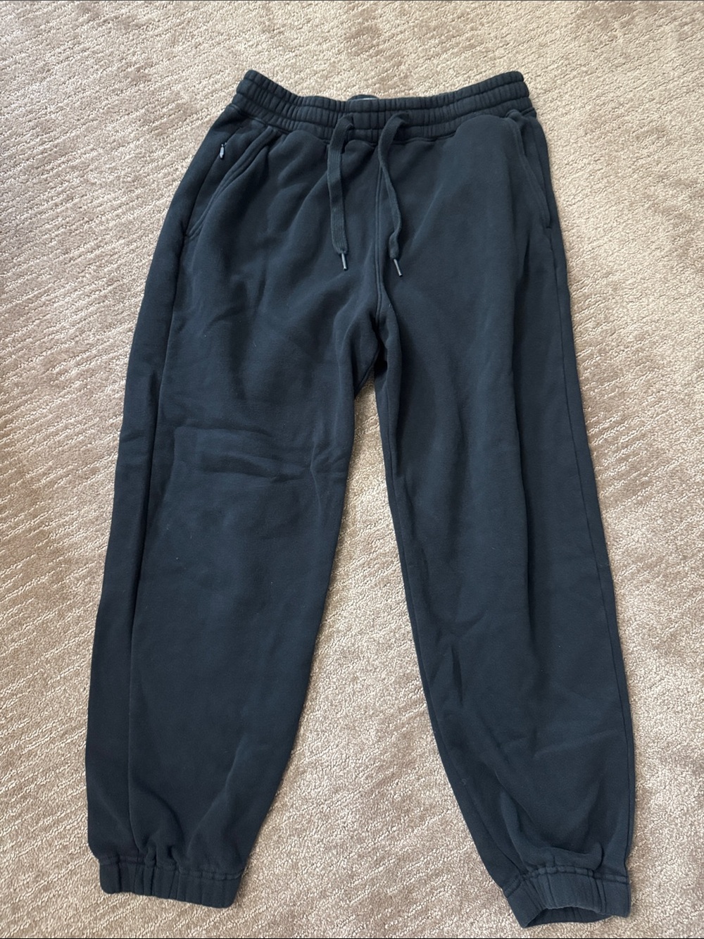 Hollister Black Men's Fleece Joggers with Drawstring Waist